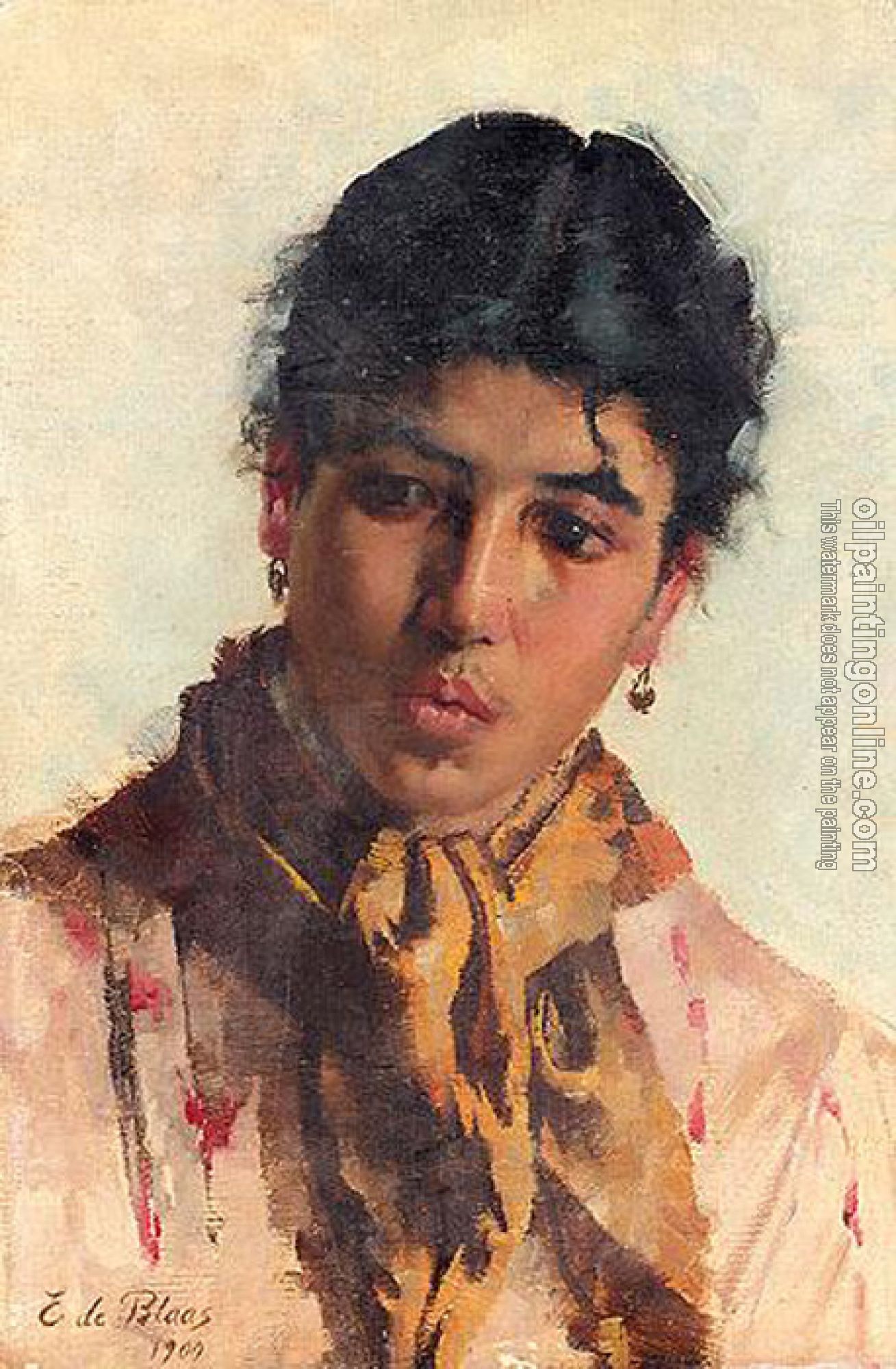 Eugene de Blaas - Portrait of a Woman